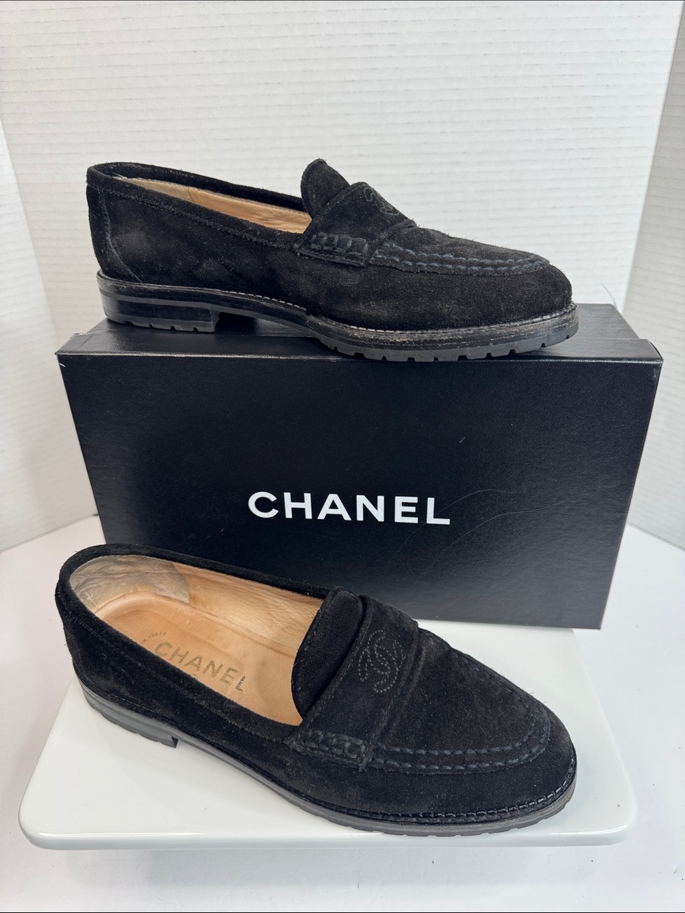 CHANEL Black Suede Loafers- Ladies EU38/US 7